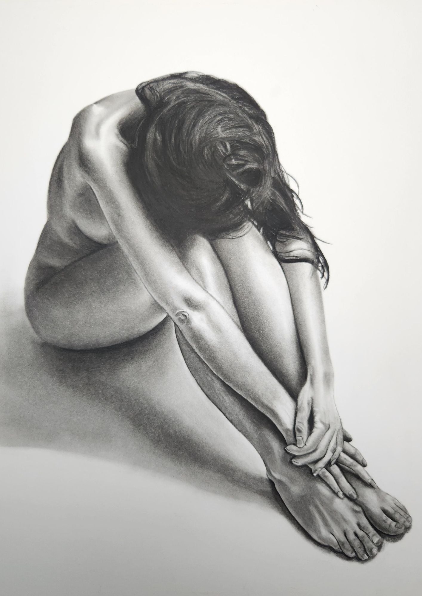 Too Much - Print - Charcoal Drawing - Charcoal Print – Art by Irene Lee